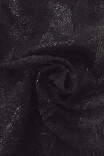 画像12: O0909F 女性用羽織  シルク（正絹） 黒, 葉 【中古】【USED】【リサイクル】 ★★★★☆【O0909F】 (12)