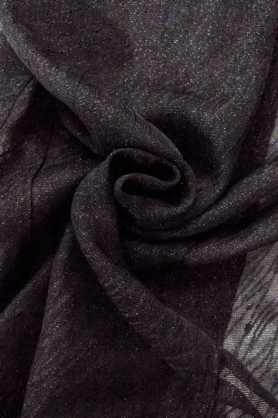 画像12: O0909G 女性用羽織  シルク（正絹） 黒, 線 【中古】【USED】【リサイクル】 ★★☆☆☆【O0909G】 (12)