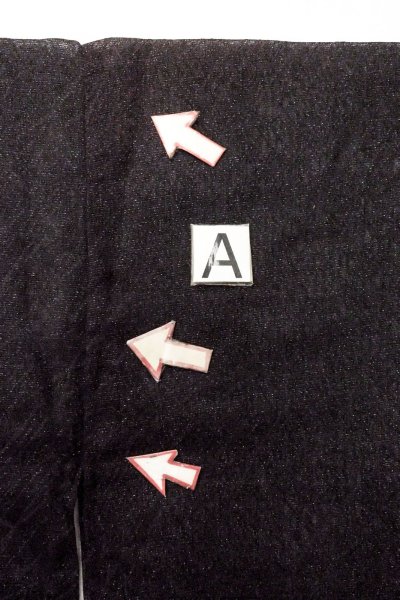 画像14: O0909G 女性用羽織  シルク（正絹） 黒, 線 【中古】【USED】【リサイクル】 ★★☆☆☆【O0909G】 (14)