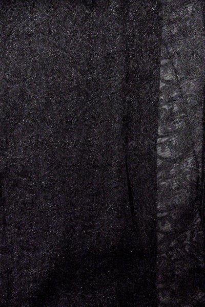 画像3: O0909H 女性用羽織  シルク（正絹） 黒, うず 【中古】【USED】【リサイクル】 ★★★☆☆【O0909H】 (3)