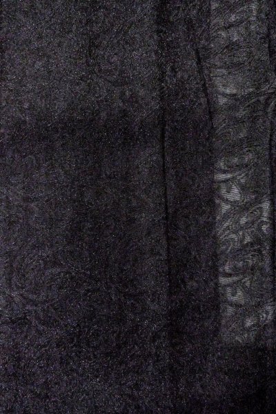 画像4: O0909H 女性用羽織  シルク（正絹） 黒, うず 【中古】【USED】【リサイクル】 ★★★☆☆【O0909H】 (4)