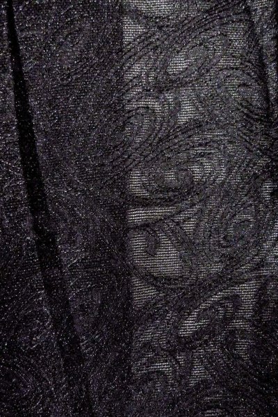 画像6: O0909H 女性用羽織  シルク（正絹） 黒, うず 【中古】【USED】【リサイクル】 ★★★☆☆【O0909H】 (6)