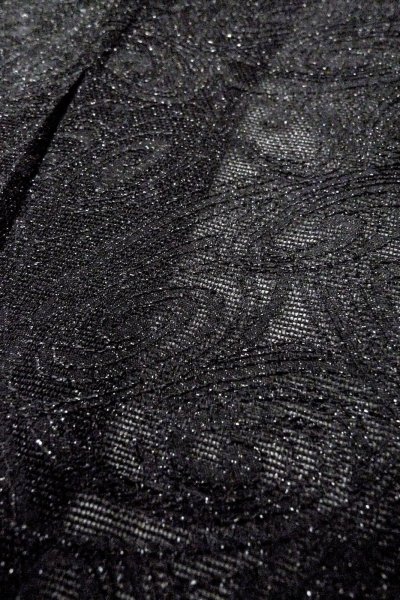 画像8: O0909H 女性用羽織  シルク（正絹） 黒, うず 【中古】【USED】【リサイクル】 ★★★☆☆【O0909H】 (8)