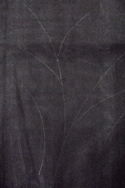 画像5: O0909I 女性用羽織  シルク（正絹） 黒, 草 【中古】【USED】【リサイクル】 ★★★☆☆【O0909I】 (5)