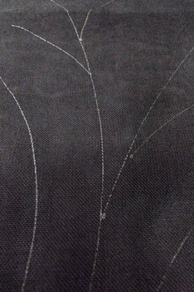 画像9: O0909I 女性用羽織  シルク（正絹） 黒, 草 【中古】【USED】【リサイクル】 ★★★☆☆【O0909I】 (9)