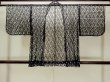 画像2: O0909J 女性用羽織  化繊 黒, 花 【中古】【USED】【リサイクル】 ★★★★☆【O0909J】 (2)