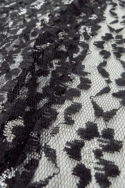 画像8: O0909J 女性用羽織  化繊 黒, 花 【中古】【USED】【リサイクル】 ★★★★☆【O0909J】 (8)