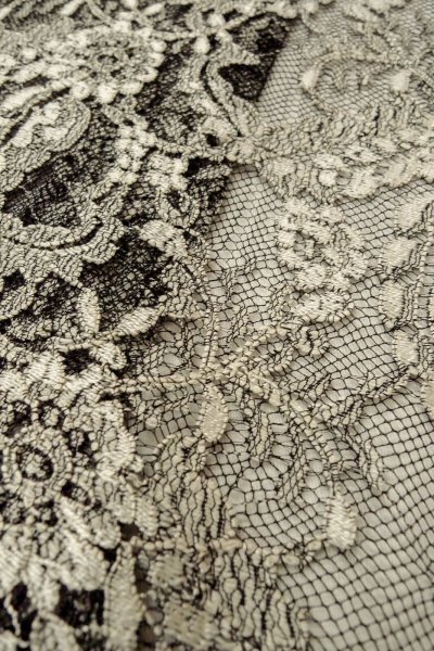 画像8: O0909K 女性用羽織  化繊 黒, 花 【中古】【USED】【リサイクル】 ★★★☆☆【O0909K】 (8)