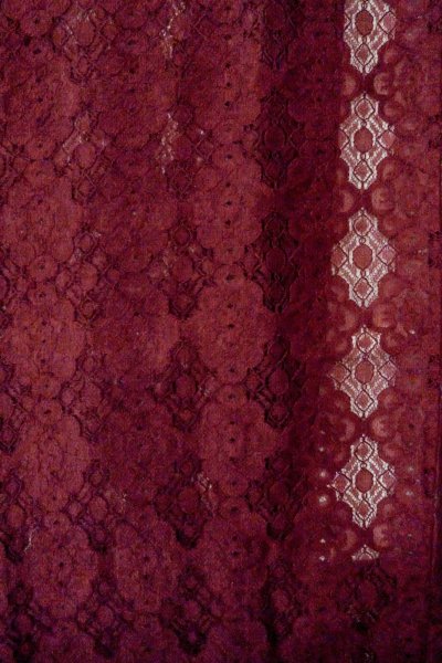 画像4: O0909L 女性用羽織  化繊 深い赤色, 花 【中古】【USED】【リサイクル】 ★★★☆☆【O0909L】 (4)