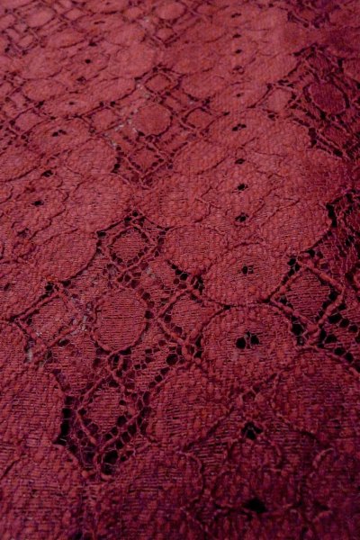 画像9: O0909L 女性用羽織  化繊 深い赤色, 花 【中古】【USED】【リサイクル】 ★★★☆☆【O0909L】 (9)