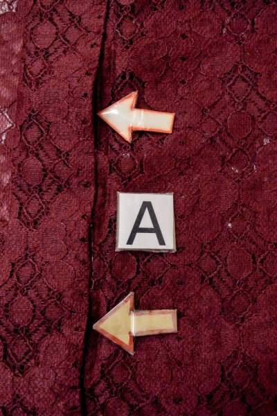 画像14: O0909L 女性用羽織  化繊 深い赤色, 花 【中古】【USED】【リサイクル】 ★★★☆☆【O0909L】 (14)