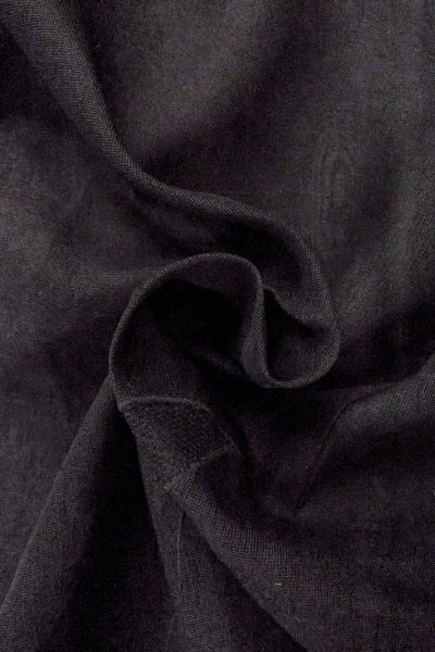 画像11: O0909N 女性用羽織  シルク（正絹） 黒, りんどう 【中古】【USED】【リサイクル】 ★☆☆☆☆【O0909N】 (11)