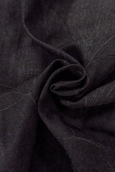 画像12: O0909N 女性用羽織  シルク（正絹） 黒, りんどう 【中古】【USED】【リサイクル】 ★☆☆☆☆【O0909N】 (12)