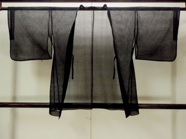 画像1: O0909O 女性用羽織  化繊 黒, 丸 【中古】【USED】【リサイクル】 ★★★★☆【O0909O】 (1)