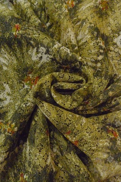 画像12: O0909P 女性用羽織  化繊 深いオリーブ, 花 【中古】【USED】【リサイクル】 ★★★☆☆【O0909P】 (12)