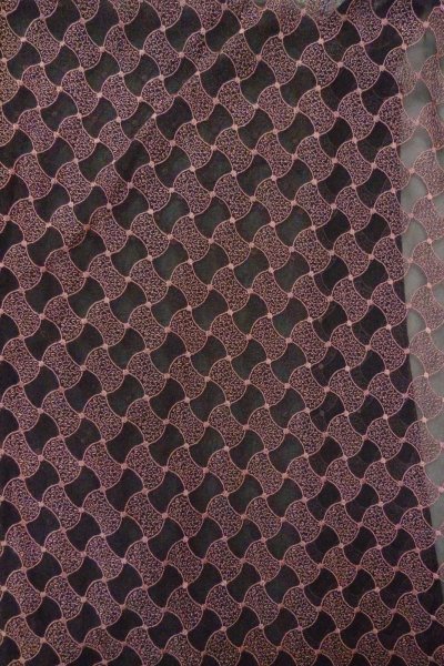 画像3: O0909Q 女性用道中着  化繊 黒, 抽象的模様 【中古】【USED】【リサイクル】 ★★★★☆【O0909Q】 (3)