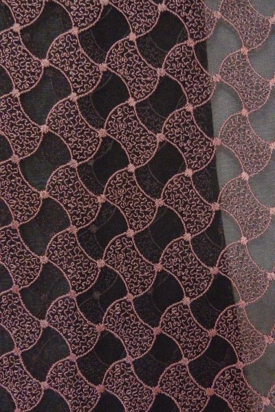 画像6: O0909Q 女性用道中着  化繊 黒, 抽象的模様 【中古】【USED】【リサイクル】 ★★★★☆【O0909Q】 (6)