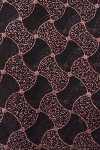 画像7: O0909Q 女性用道中着  化繊 黒, 抽象的模様 【中古】【USED】【リサイクル】 ★★★★☆【O0909Q】 (7)