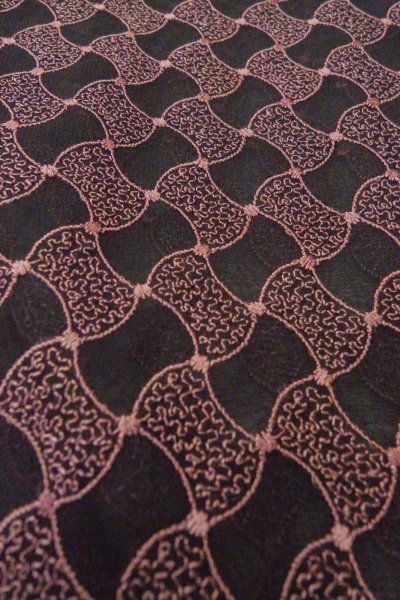 画像9: O0909Q 女性用道中着  化繊 黒, 抽象的模様 【中古】【USED】【リサイクル】 ★★★★☆【O0909Q】 (9)