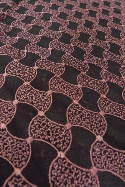 画像10: O0909Q 女性用道中着  化繊 黒, 抽象的模様 【中古】【USED】【リサイクル】 ★★★★☆【O0909Q】 (10)