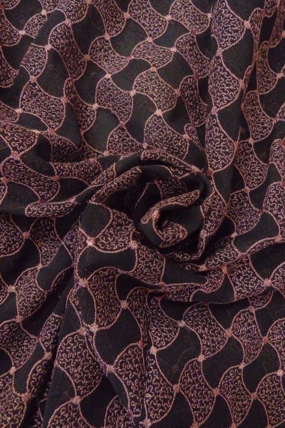 画像11: O0909Q 女性用道中着  化繊 黒, 抽象的模様 【中古】【USED】【リサイクル】 ★★★★☆【O0909Q】 (11)