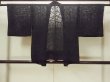 画像2: O0909R 女性用羽織  シルク（正絹） 黒, つた 【中古】【USED】【リサイクル】 ★★★★☆【O0909R】 (2)