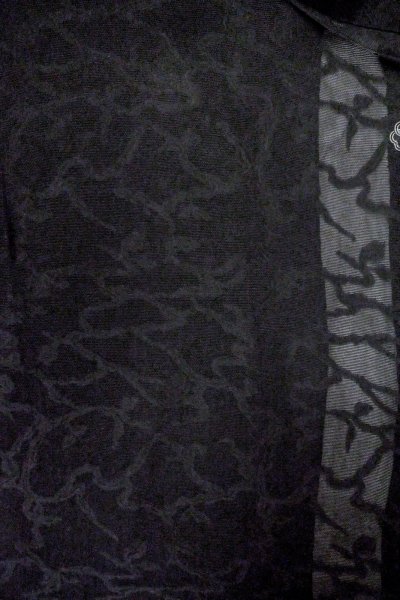 画像4: O0909R 女性用羽織  シルク（正絹） 黒, つた 【中古】【USED】【リサイクル】 ★★★★☆【O0909R】 (4)