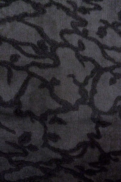 画像6: O0909R 女性用羽織  シルク（正絹） 黒, つた 【中古】【USED】【リサイクル】 ★★★★☆【O0909R】 (6)