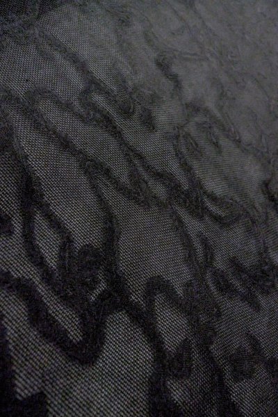 画像9: O0909R 女性用羽織  シルク（正絹） 黒, つた 【中古】【USED】【リサイクル】 ★★★★☆【O0909R】 (9)