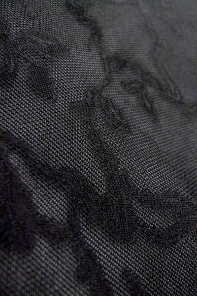 画像10: O0909R 女性用羽織  シルク（正絹） 黒, つた 【中古】【USED】【リサイクル】 ★★★★☆【O0909R】 (10)