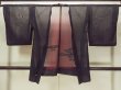 画像1: O0909T 女性用羽織  シルク（正絹） 黒, 花 【中古】【USED】【リサイクル】 ★★★★☆【O0909T】 (1)