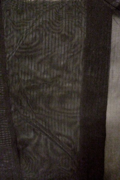 画像3: O0909V 女性用羽織  シルク（正絹） 黒, 縞 【中古】【USED】【リサイクル】 ★★★★☆【O0909V】 (3)