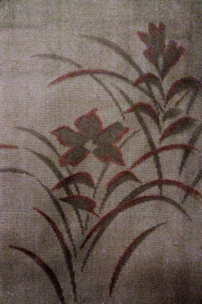 画像4: O0909W 女性用羽織  シルク（正絹） 黒, 花 【中古】【USED】【リサイクル】 ★★★☆☆【O0909W】 (4)