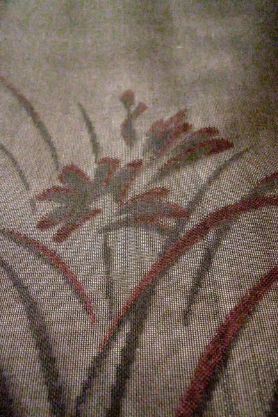 画像9: O0909W 女性用羽織  シルク（正絹） 黒, 花 【中古】【USED】【リサイクル】 ★★★☆☆【O0909W】 (9)