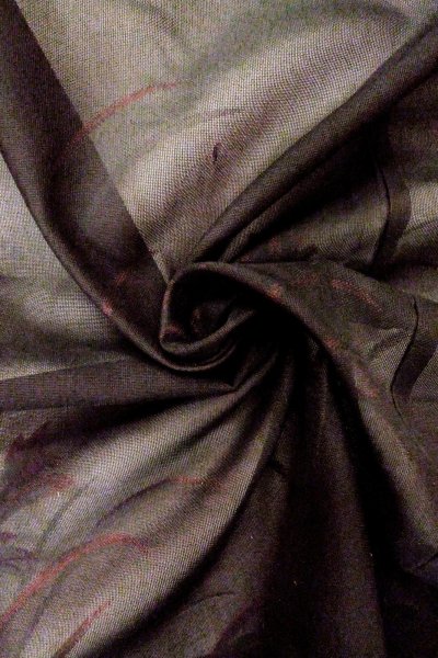 画像10: O0909W 女性用羽織  シルク（正絹） 黒, 花 【中古】【USED】【リサイクル】 ★★★☆☆【O0909W】 (10)