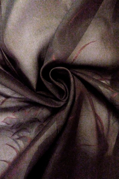 画像11: O0909W 女性用羽織  シルク（正絹） 黒, 花 【中古】【USED】【リサイクル】 ★★★☆☆【O0909W】 (11)