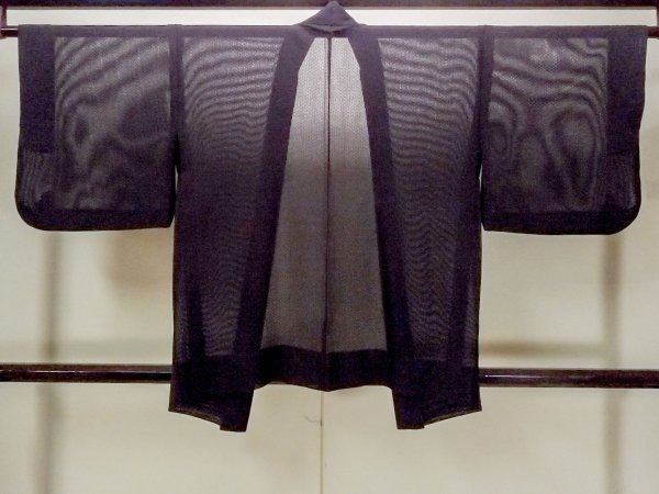 画像2: O0909X 女性用羽織  シルク（正絹） 深い紫色, 幾何学模様 【中古】【USED】【リサイクル】 ★★★★☆【O0909X】 (2)