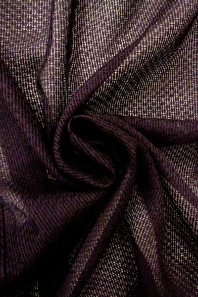 画像9: O0909X 女性用羽織  シルク（正絹） 深い紫色, 幾何学模様 【中古】【USED】【リサイクル】 ★★★★☆【O0909X】 (9)