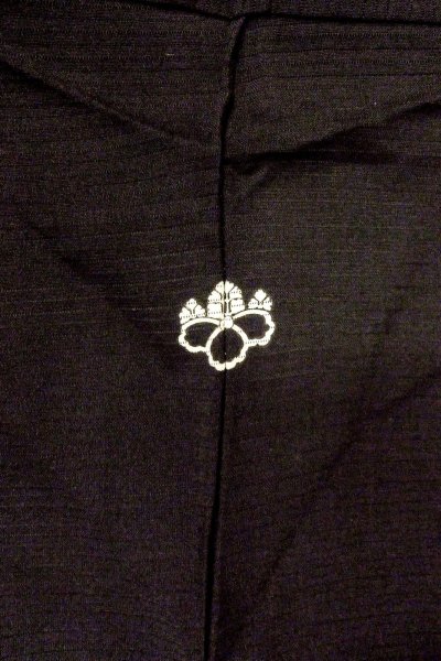 画像3: O0909Y 女性用羽織  シルク（正絹） 黒,  【中古】【USED】【リサイクル】 ★★★☆☆【O0909Y】 (3)