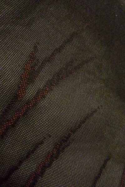 画像8: O0910A 女性用羽織  シルク（正絹） 黒, 草 【中古】【USED】【リサイクル】 ★★★☆☆【O0910A】 (8)