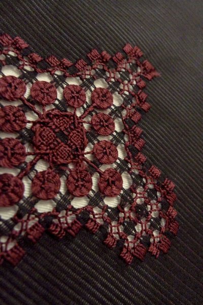 画像9: O0910B 女性用羽織  シルク（正絹） 黒, 幾何学模様 【中古】【USED】【リサイクル】 ★★★★☆【O0910B】 (9)