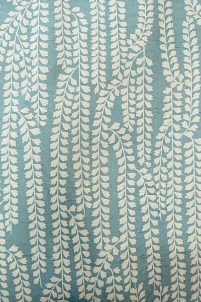 画像5: O1002A 女性用 単衣   シルク（正絹） 灰色がかった水色,  藤 【中古】【USED】【リサイクル】 ★★☆☆☆【O1002A】 (5)