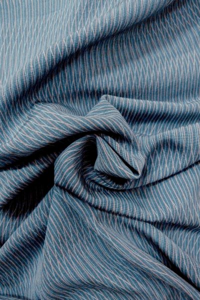 画像12: O1002B 女性用 単衣   シルク（正絹） 灰色がかった青,  縞 【中古】【USED】【リサイクル】 ★★★☆☆【O1002B】 (12)