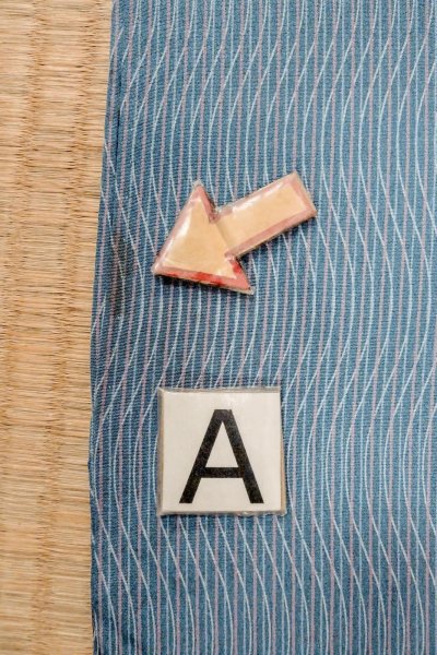 画像14: O1002B 女性用 単衣   シルク（正絹） 灰色がかった青,  縞 【中古】【USED】【リサイクル】 ★★★☆☆【O1002B】 (14)