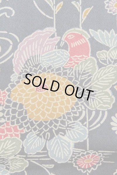 画像5: O1002C 女性用 単衣   シルク（正絹） 藍,  菊 【中古】【USED】【リサイクル】 ★★★☆☆【O1002C】 (5)