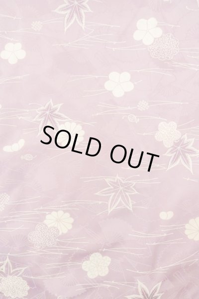 画像3: O1002D 女性用 小紋   化繊 藤色,  菊 【中古】【USED】【リサイクル】 ★★☆☆☆【O1002D】 (3)