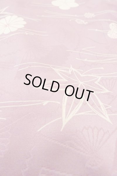 画像9: O1002D 女性用 小紋   化繊 藤色,  菊 【中古】【USED】【リサイクル】 ★★☆☆☆【O1002D】 (9)