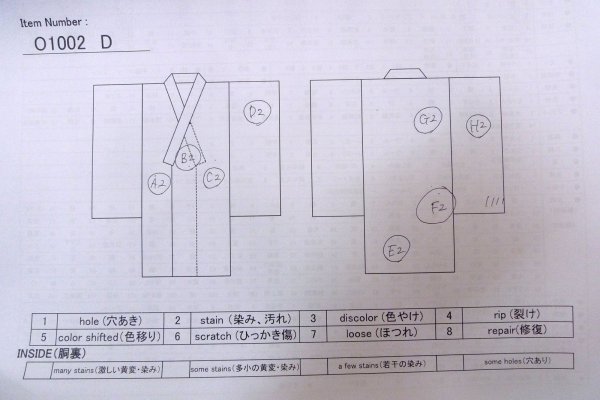 画像13: O1002D 女性用 小紋   化繊 藤色,  菊 【中古】【USED】【リサイクル】 ★★☆☆☆【O1002D】 (13)