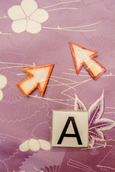 画像14: O1002D 女性用 小紋   化繊 藤色,  菊 【中古】【USED】【リサイクル】 ★★☆☆☆【O1002D】 (14)