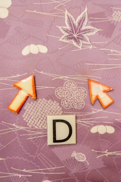 画像17: O1002D 女性用 小紋   化繊 藤色,  菊 【中古】【USED】【リサイクル】 ★★☆☆☆【O1002D】 (17)